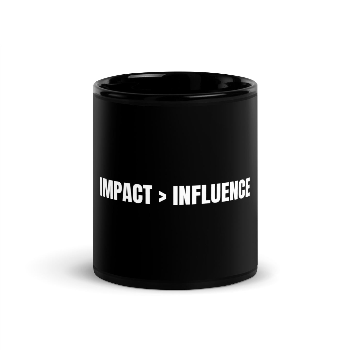 IMPACT > INFLUENCE Black Glossy Mug
